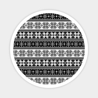 Black Winter Fair Isle Pattern Magnet